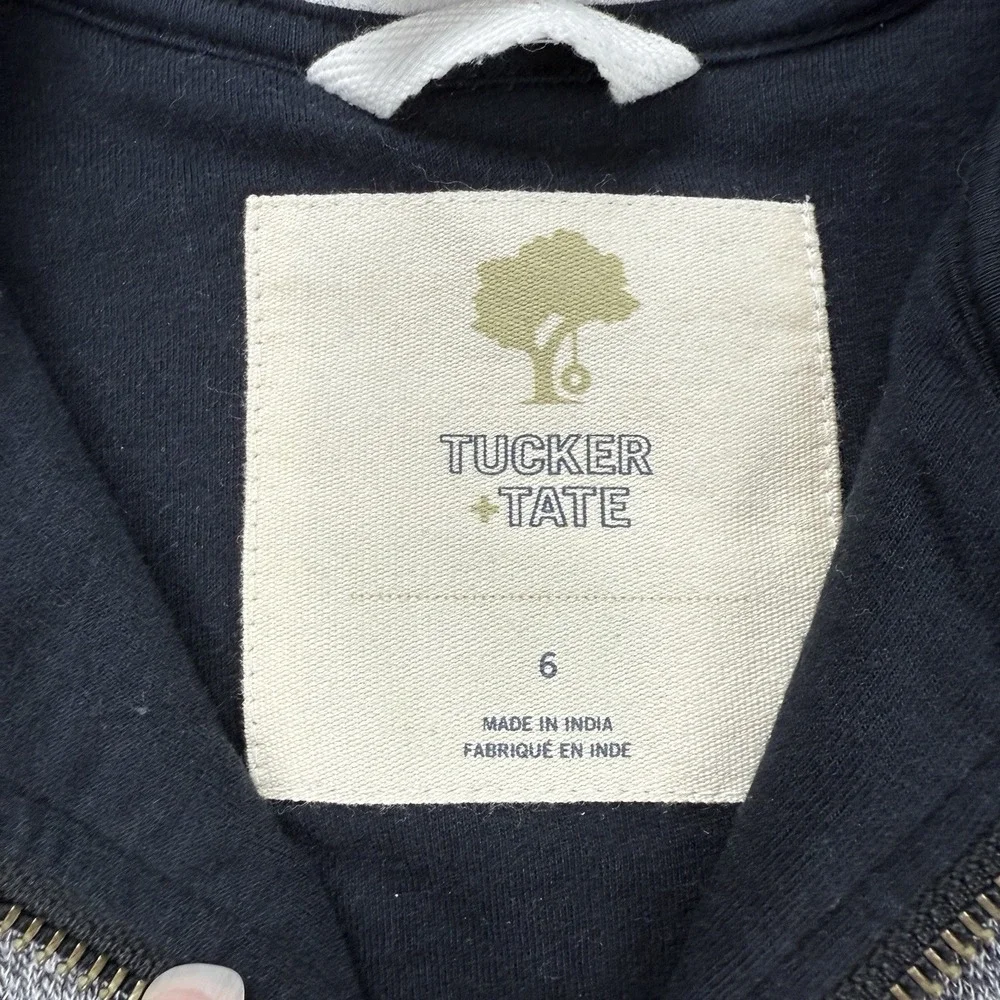 Tucker +‎ Tate Soft Knit Full Zip Jacket Boys 6 Gray Black White Back to School